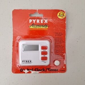 Pyrex Digital Timer 1998 White Model 16453 Original Package Vintage NOS Sealed